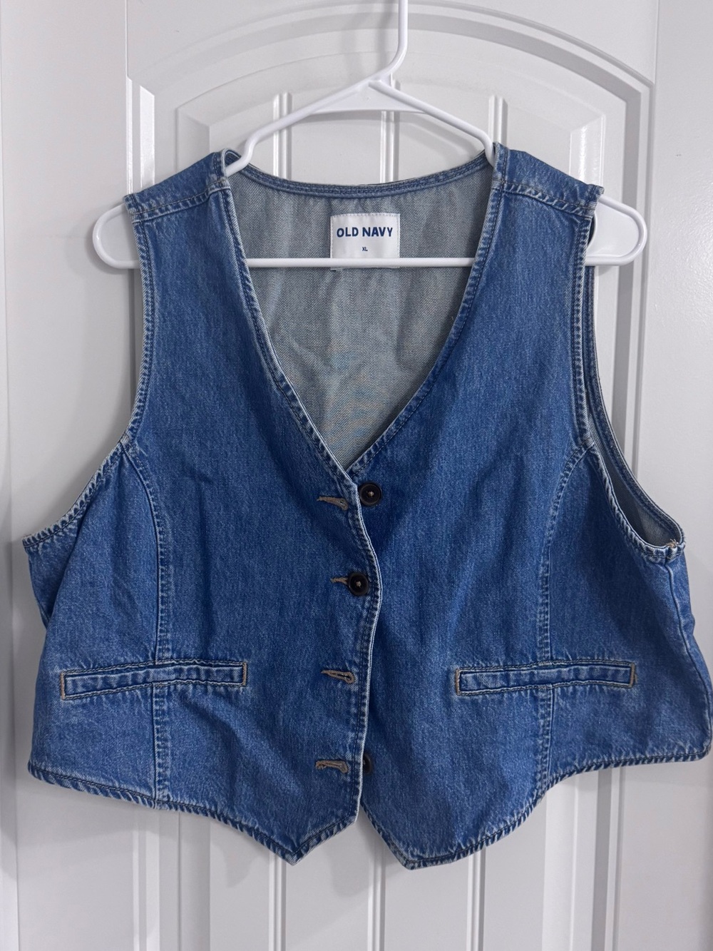 Old Navy Blue Denim Button-Front Vest
